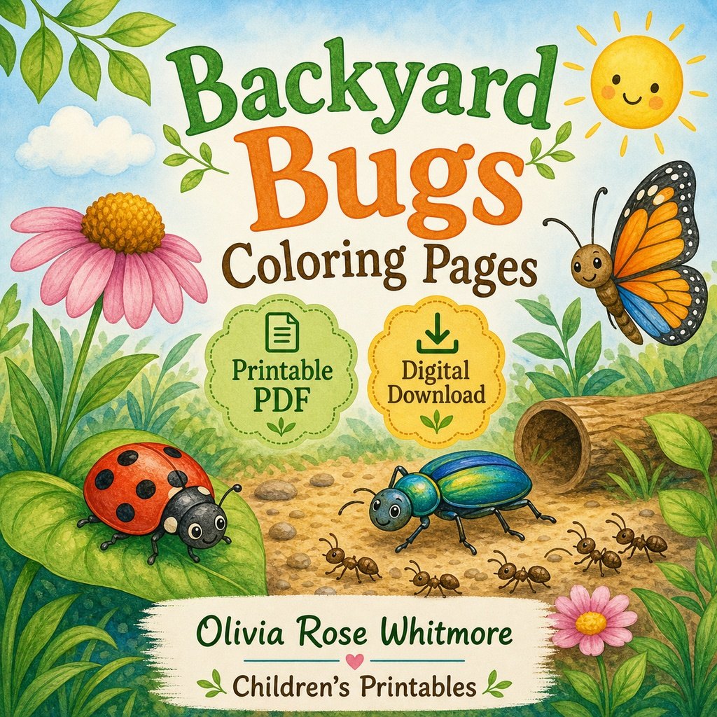Preview: Backyard Bugs Coloring Pages