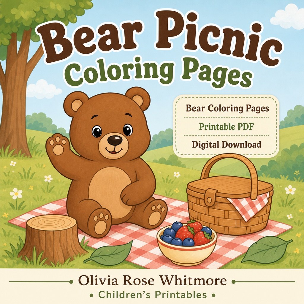 Preview: Bear Picnic Coloring Pages