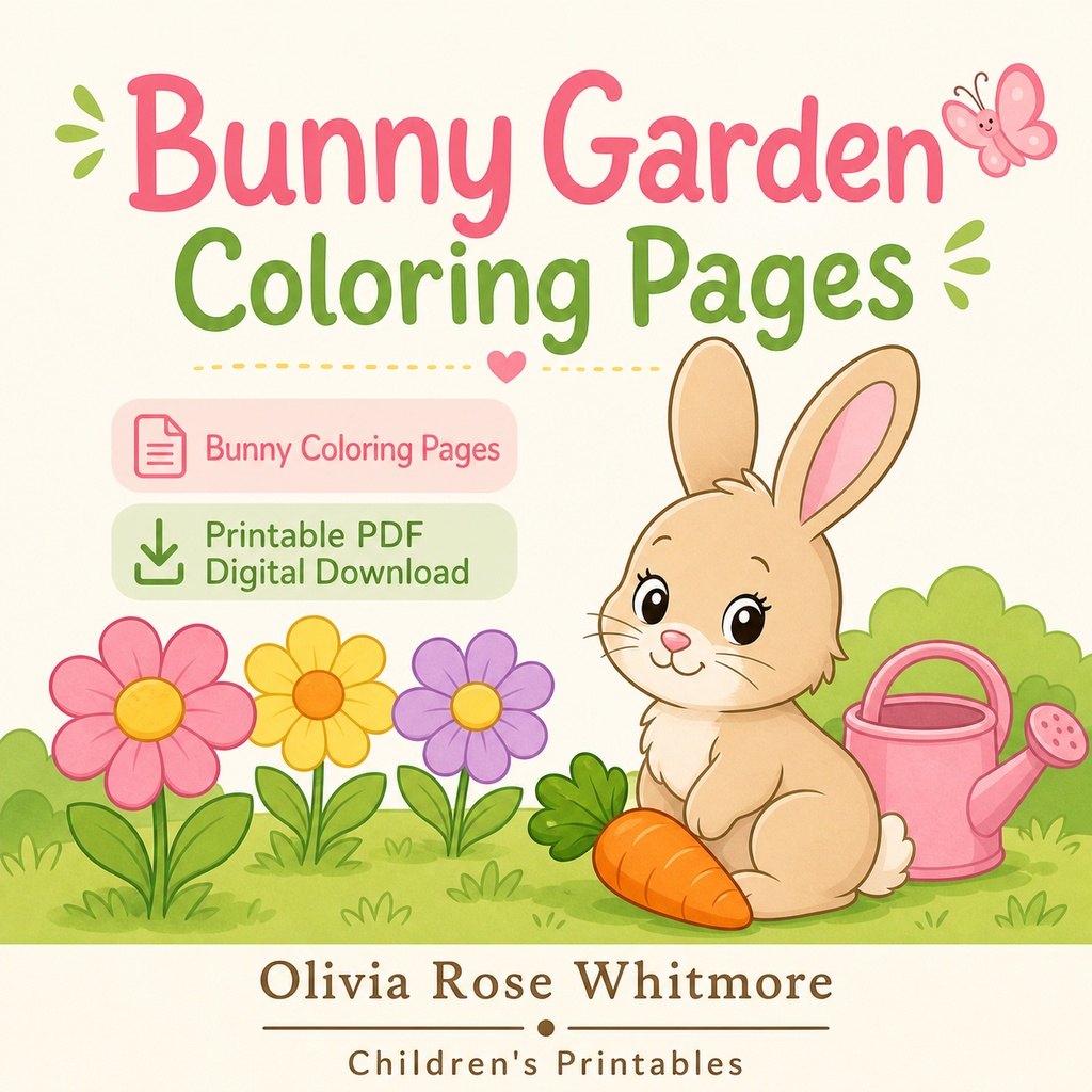 Preview: Bunny Garden Coloring Pages