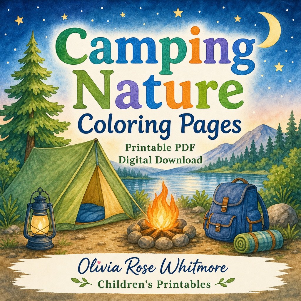 Preview: Camping Nature Coloring Pages
