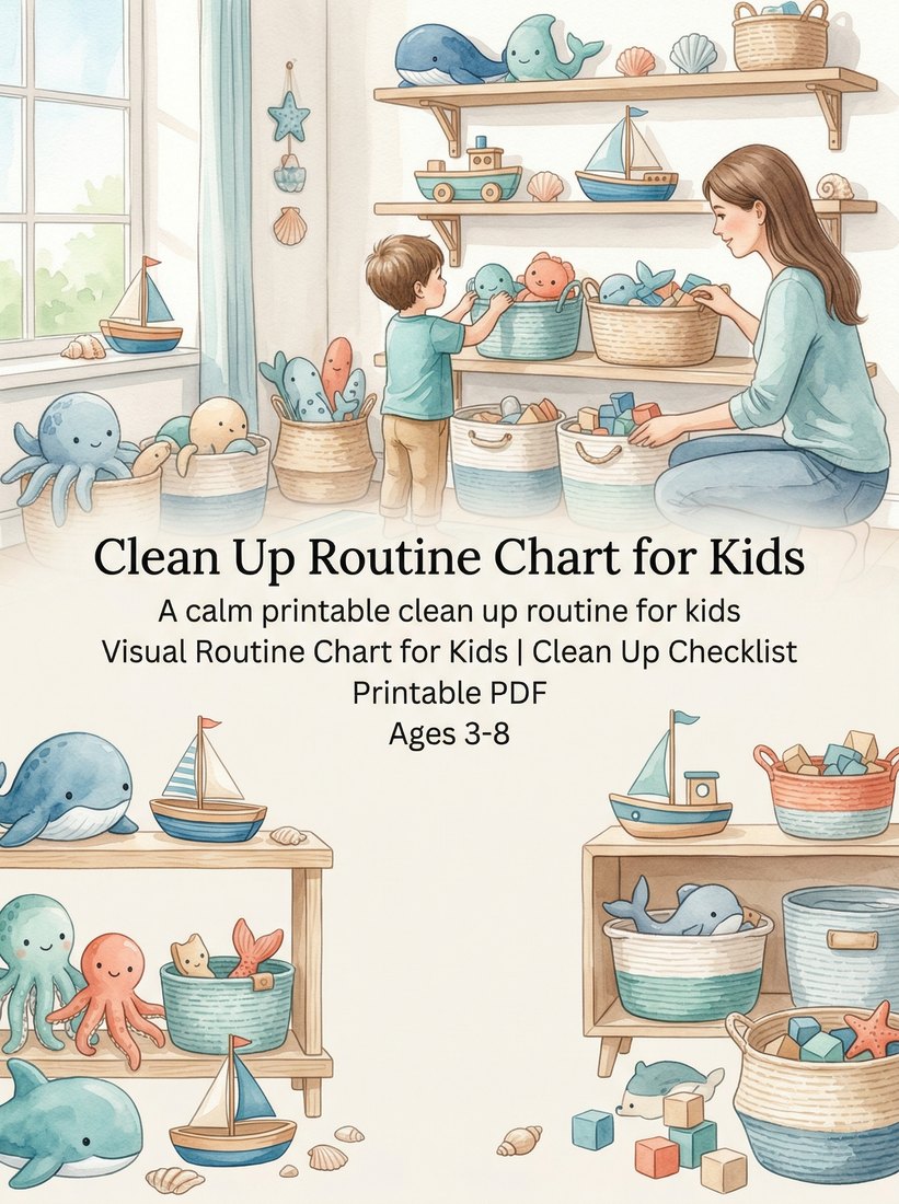 Preview: Clean Up Routine Chart for Kids