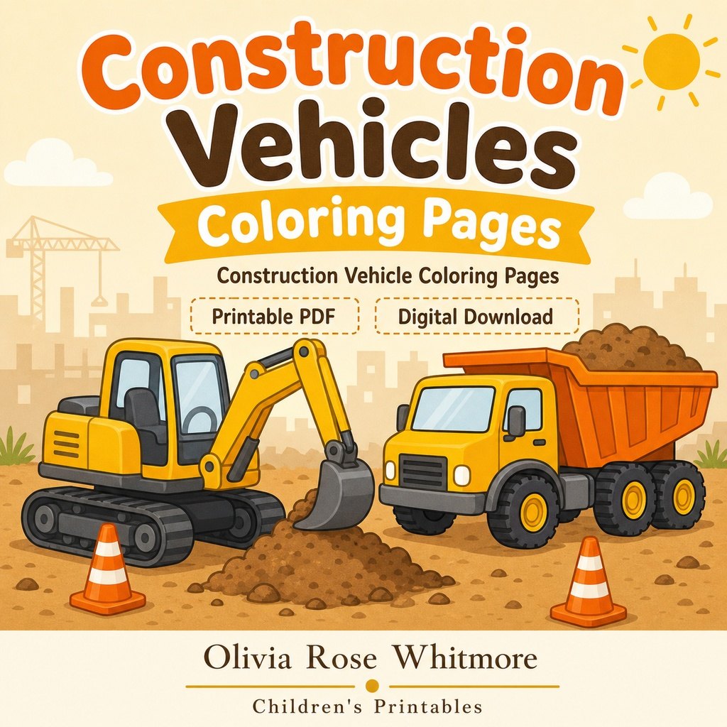 Preview: Construction Vehicles Coloring Pages