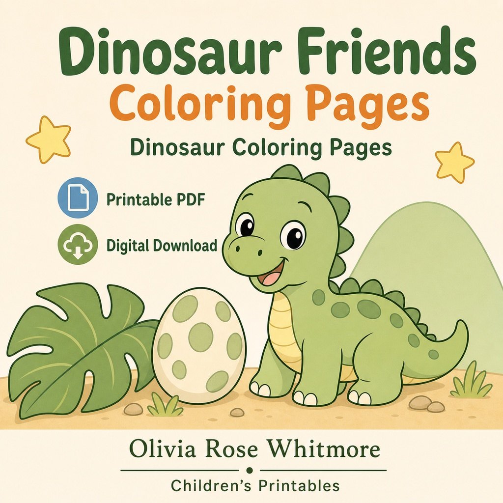 Preview: Dinosaur Friends Coloring Pages