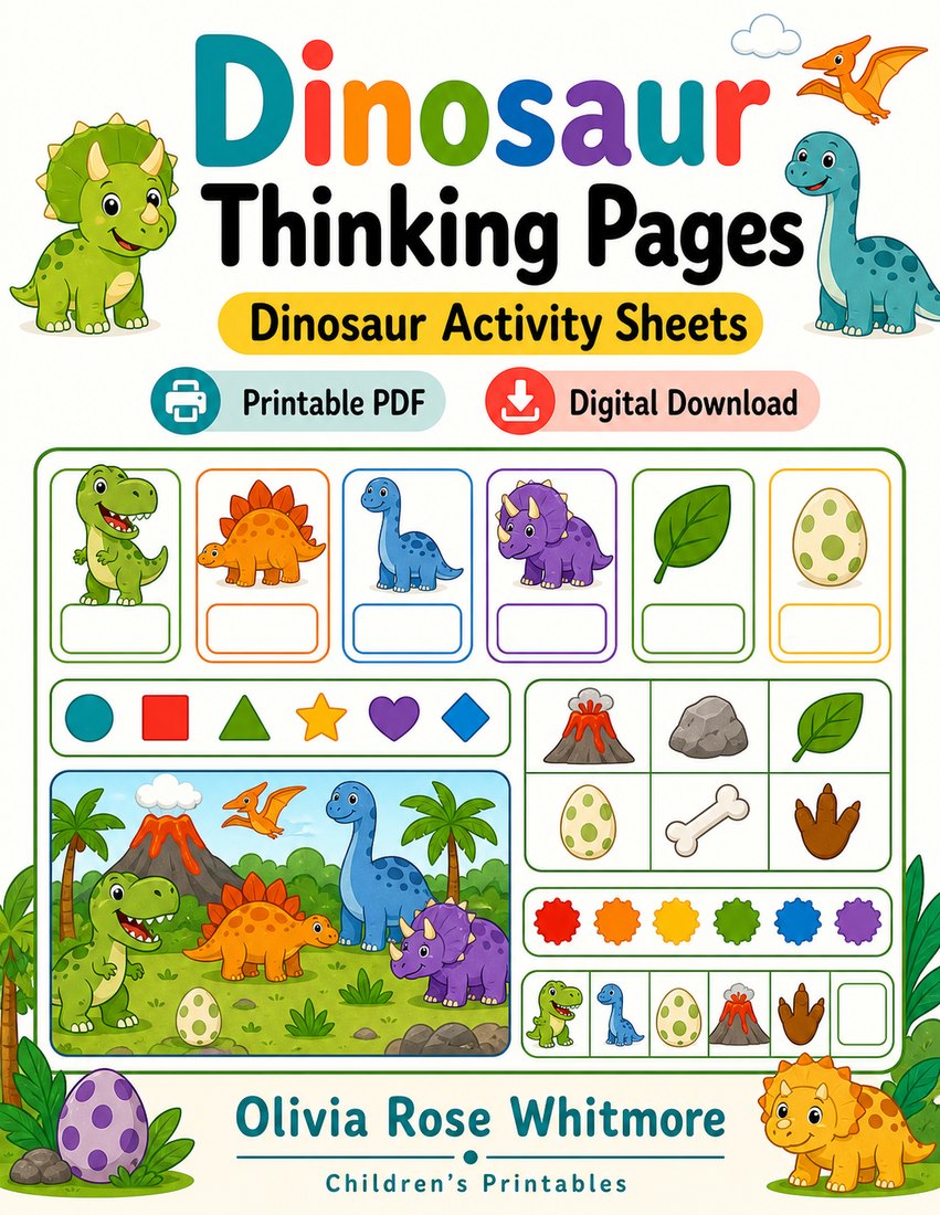 Preview: Dinosaur Thinking Pages