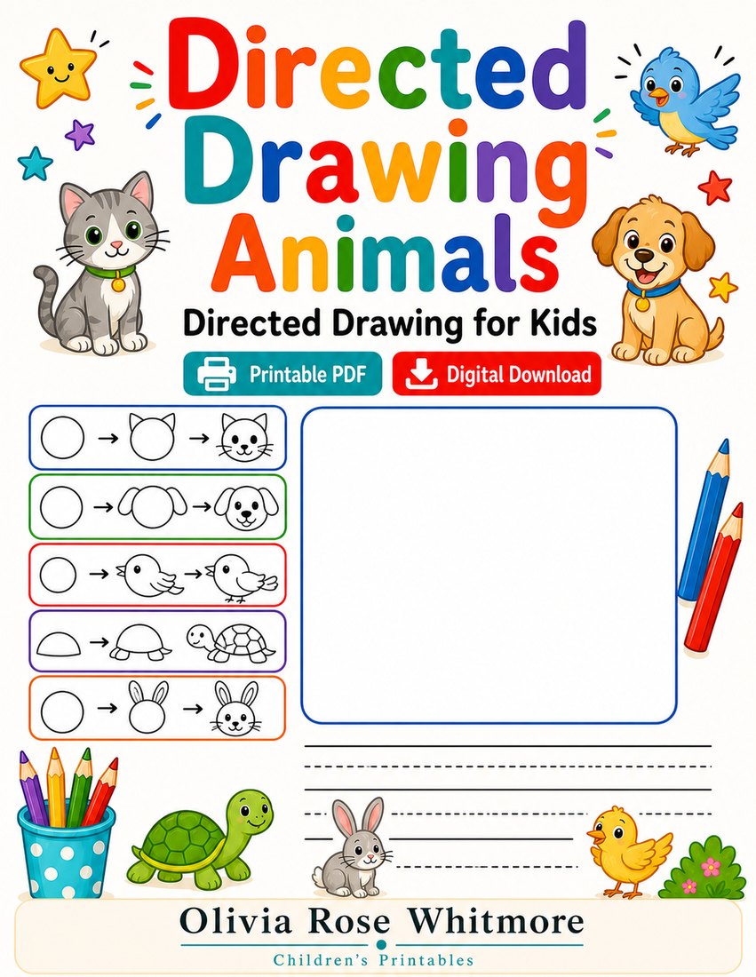 Preview: Directed Drawing Animals