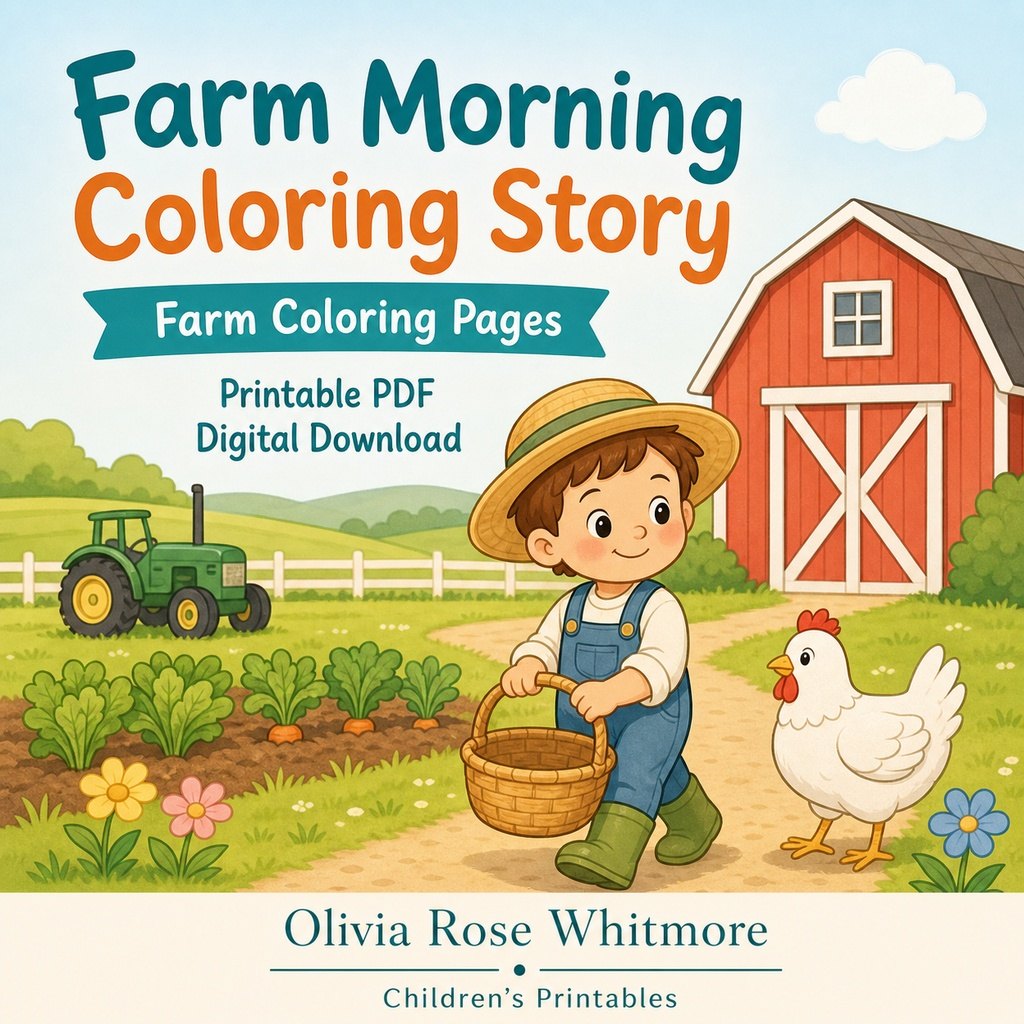 Preview: Farm Morning Coloring Story