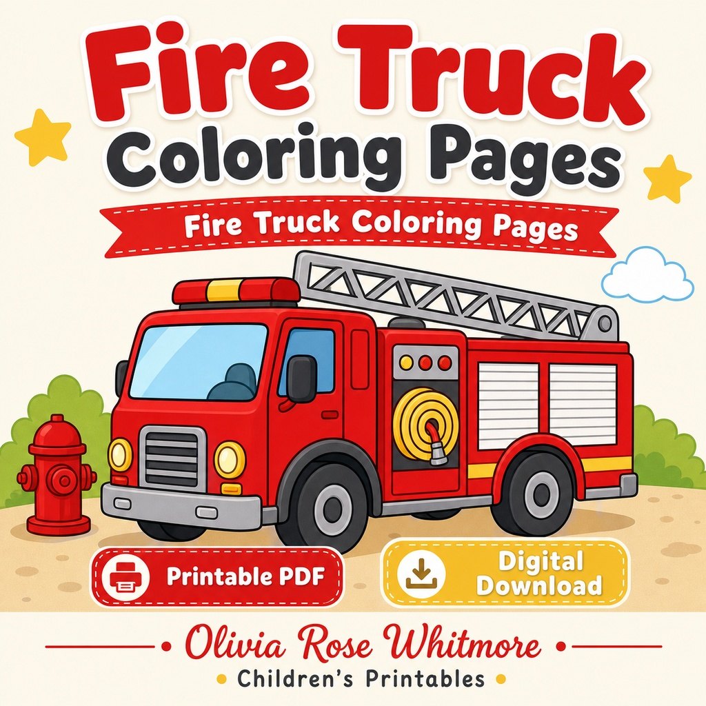 Preview: Fire Truck Coloring Pages