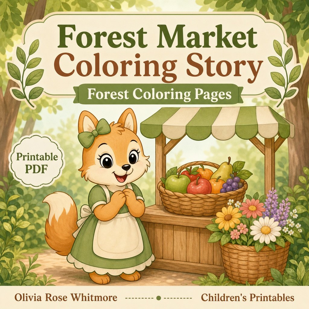 Preview: Forest Market Coloring Story