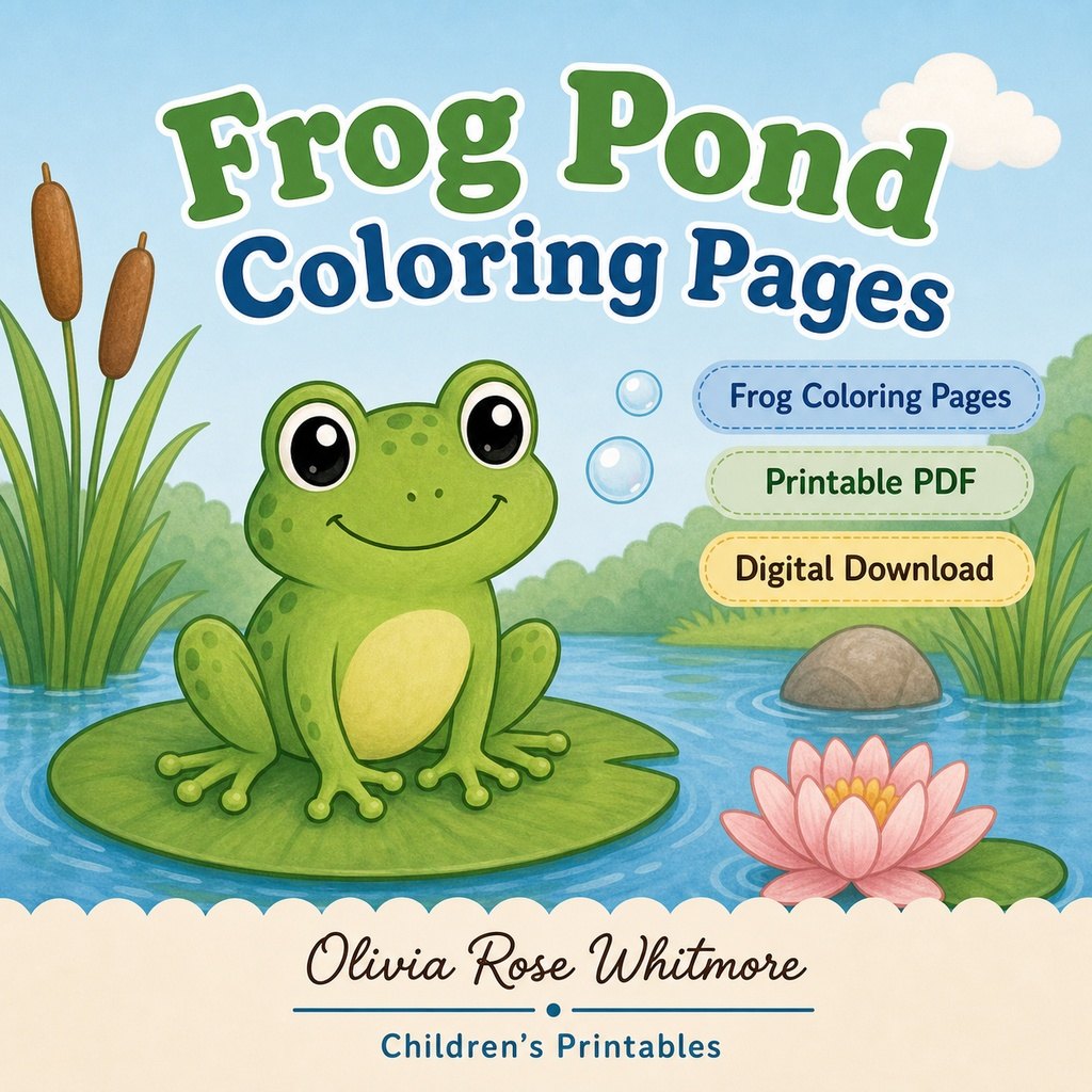 Preview: Frog Pond Coloring Pages