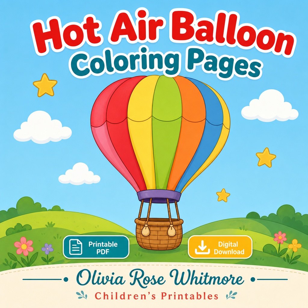 Preview: Hot Air Balloon Coloring Pages