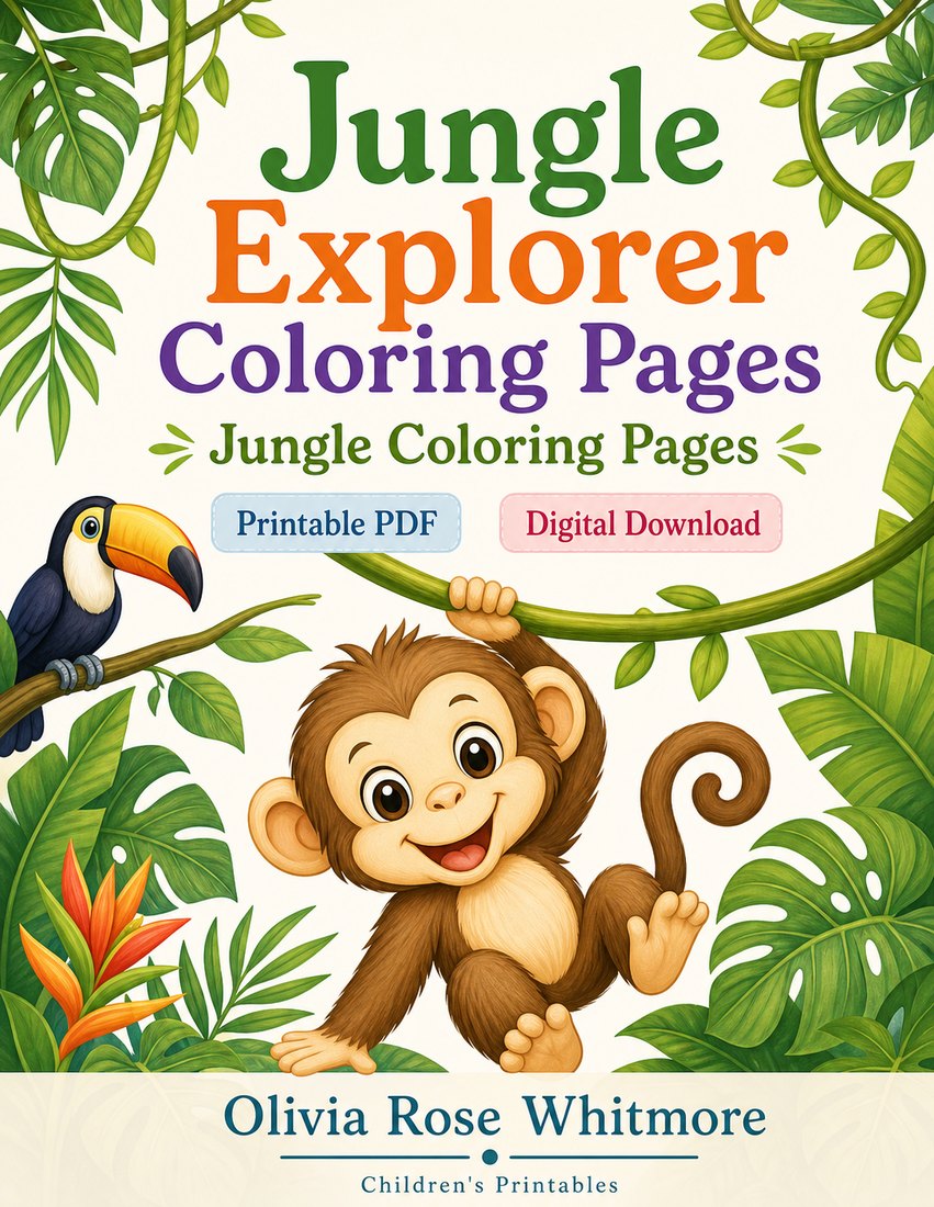 Preview: Jungle Explorer Coloring Pages