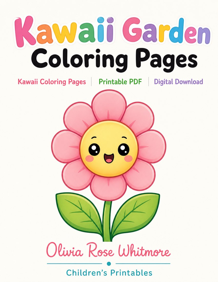 Preview: Kawaii Garden Coloring Pages