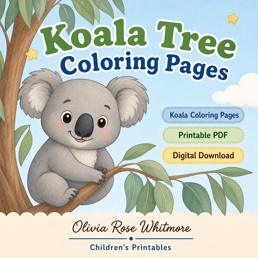 Preview: Koala Tree Coloring Pages