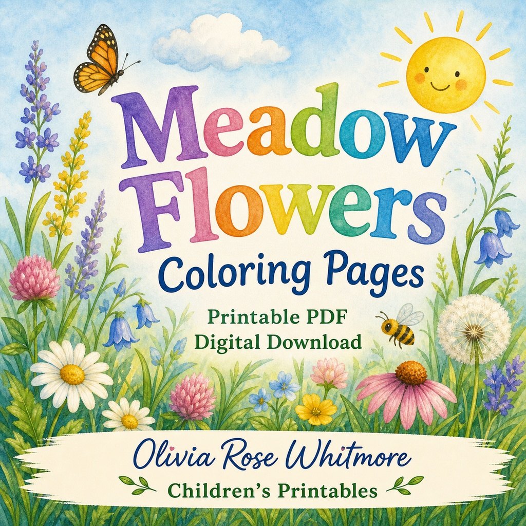 Preview: Meadow Flowers Coloring Pages