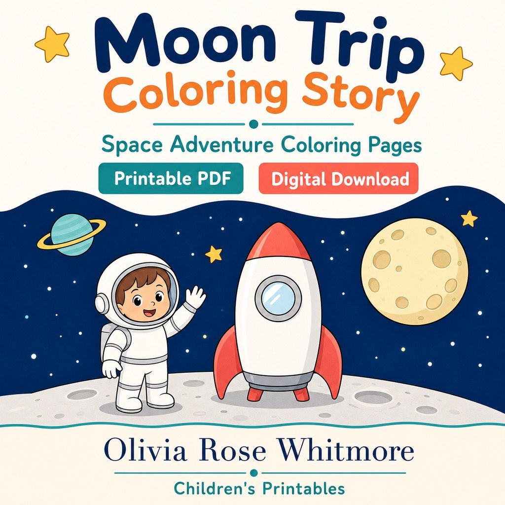 Preview: Moon Trip Coloring Story