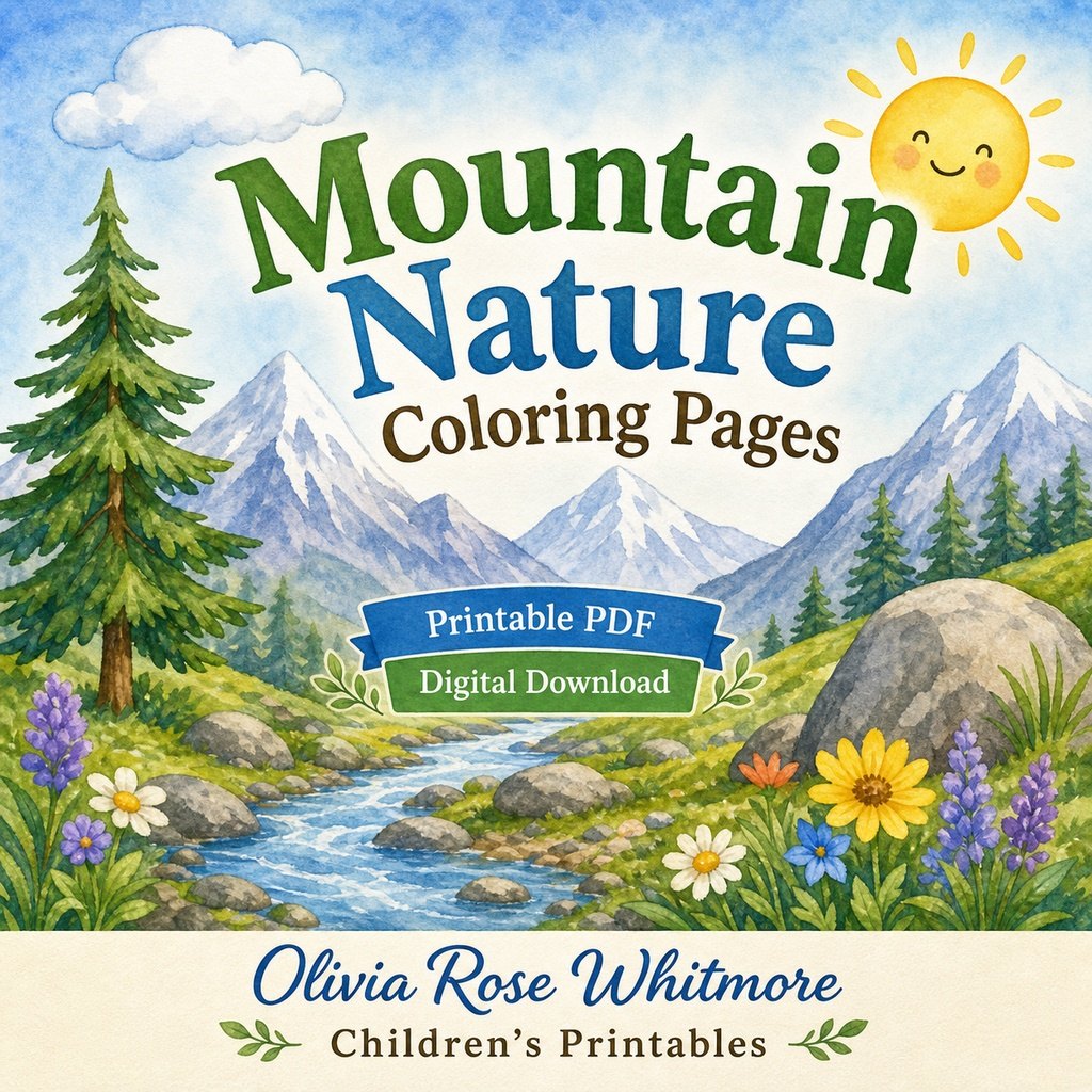 Preview: Mountain Nature Coloring Pages