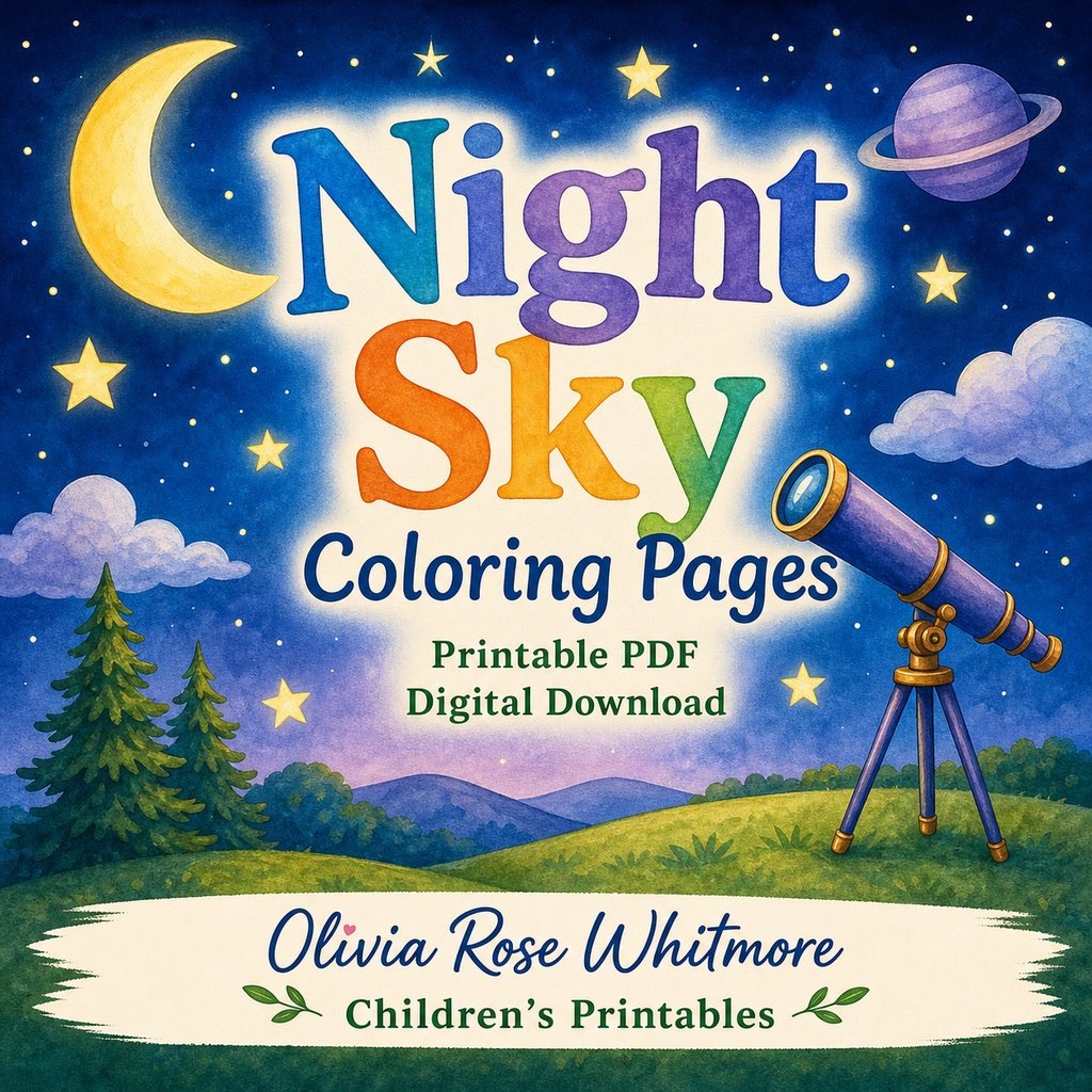Preview: Night Sky Coloring Pages