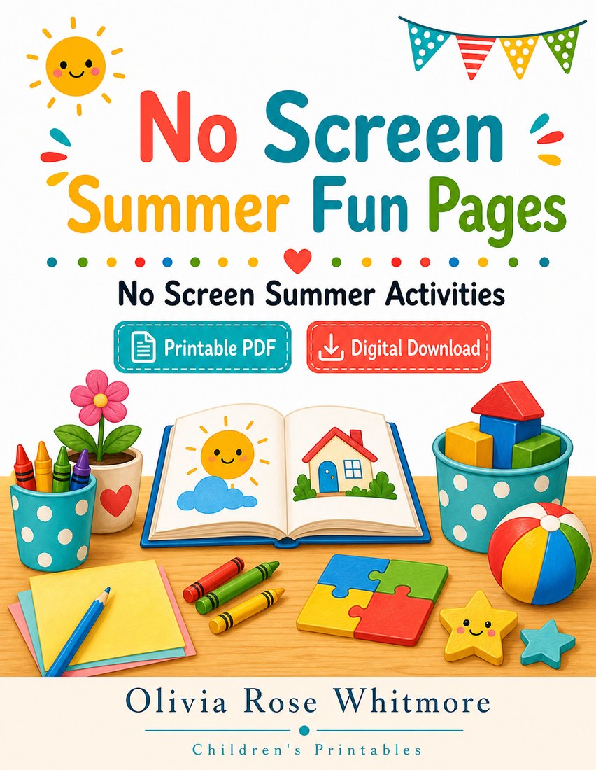 Preview: No Screen Summer Fun Pages
