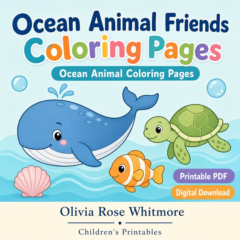 Preview: Ocean Animal Friends Coloring Pages