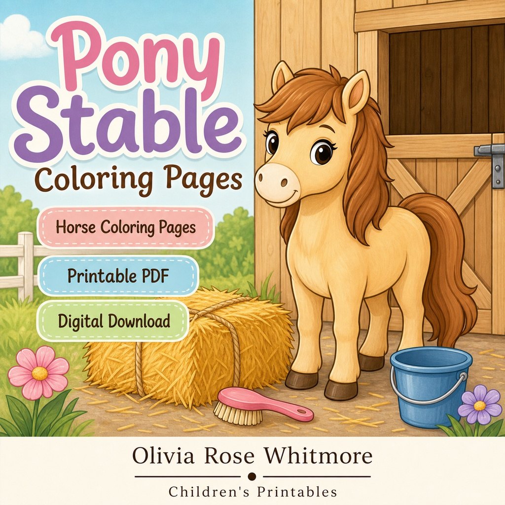 Preview: Pony Stable Coloring Pages