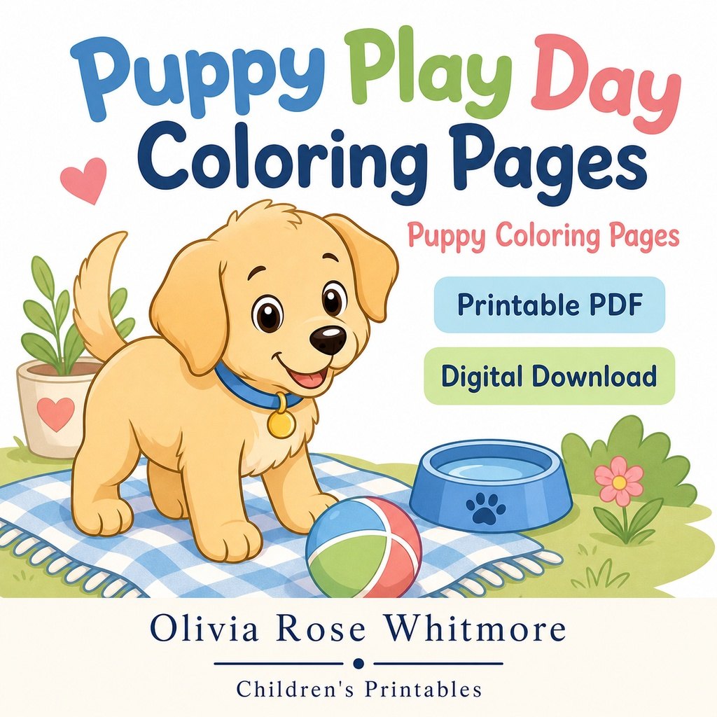 Preview: Puppy Play Day Coloring Pages