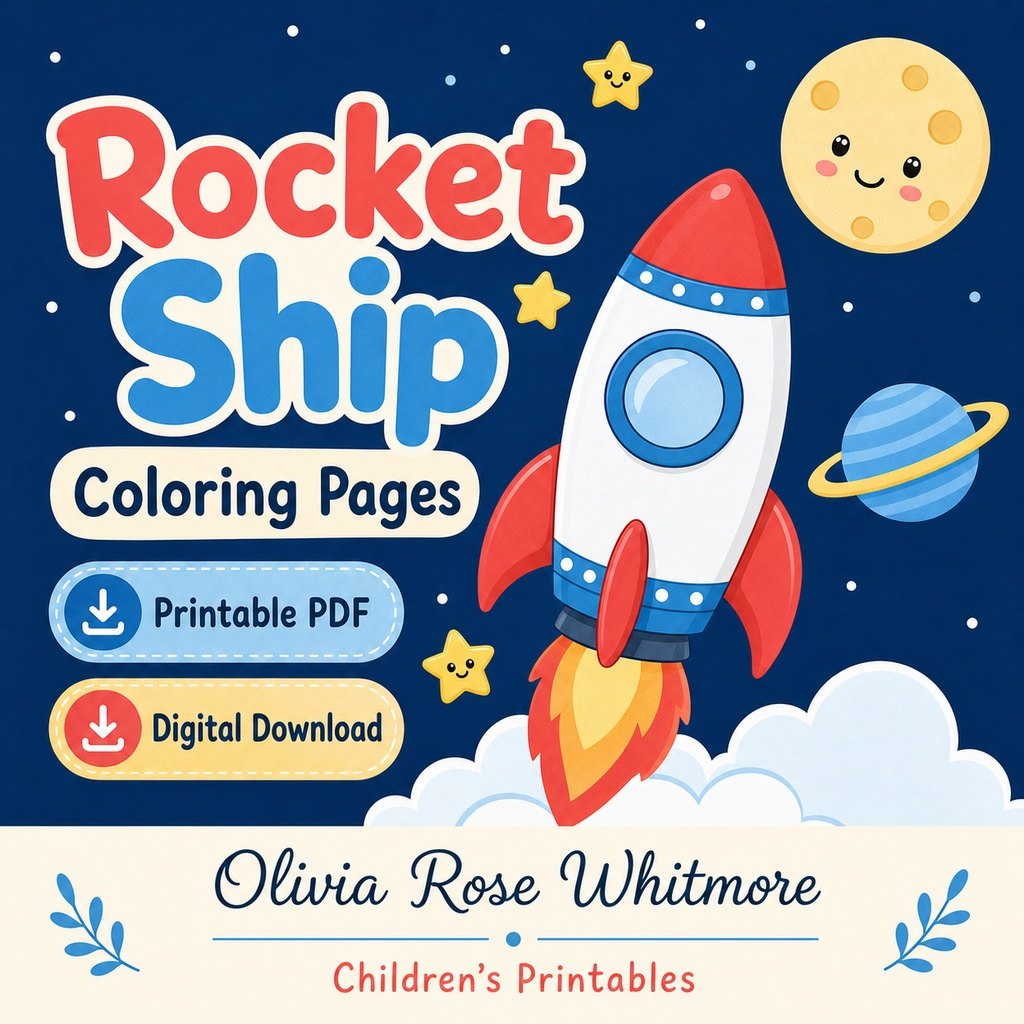 Preview: Rocket Ship Coloring Pages