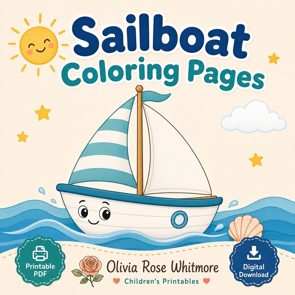 Preview: Sailboat Coloring Pages