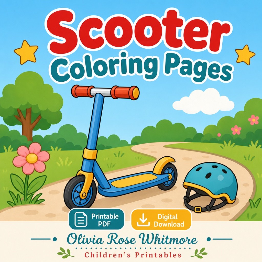 Preview: Scooter Coloring Pages