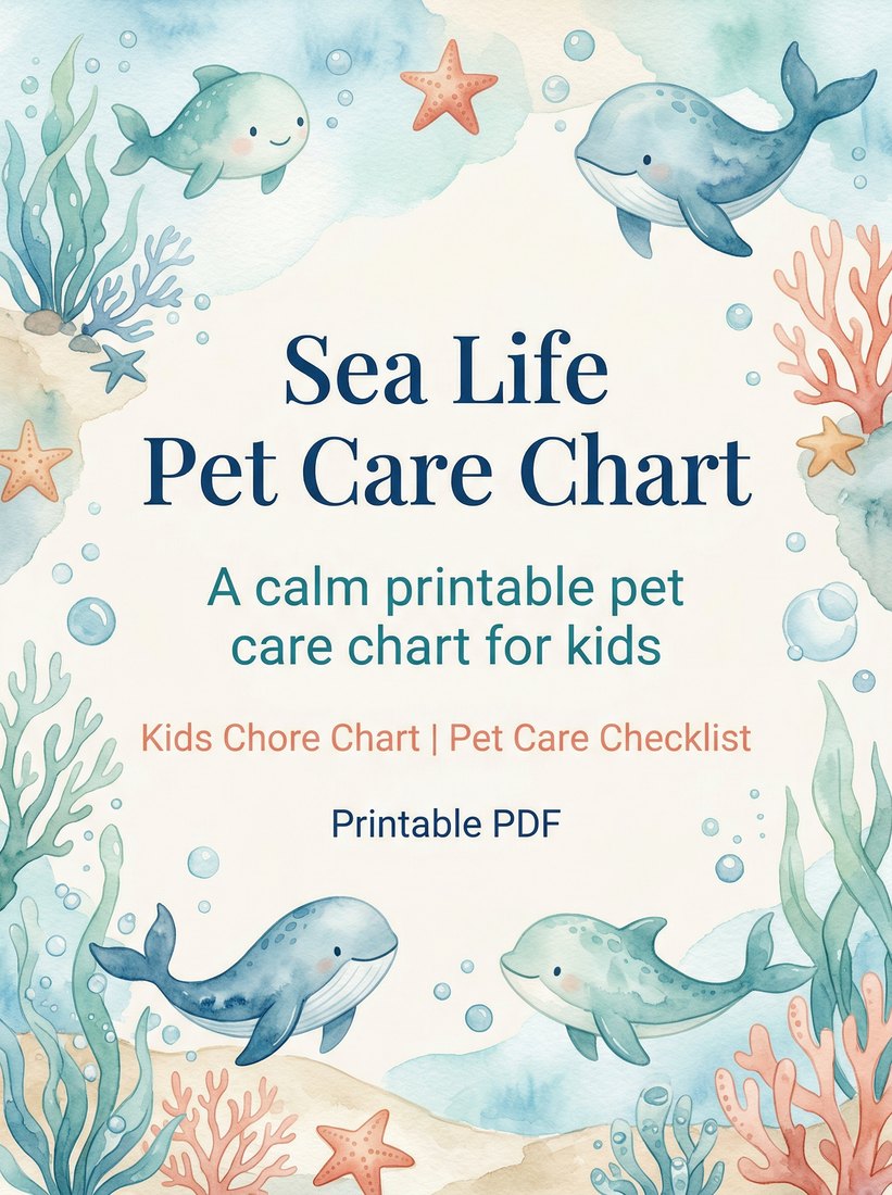 Preview: Sea Life Pet Care Chart