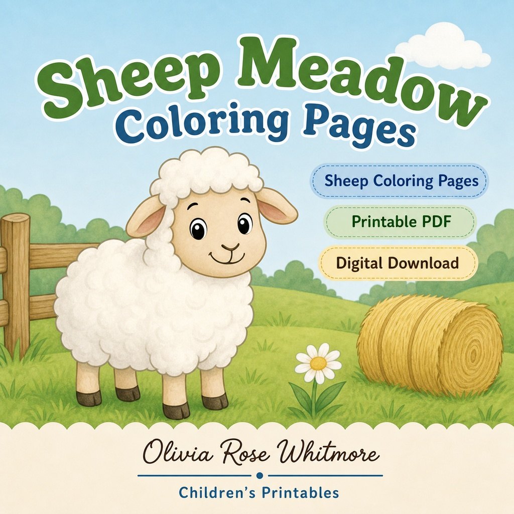 Preview: Sheep Meadow Coloring Pages