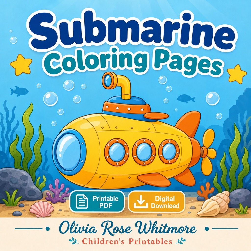 Preview: Submarine Coloring Pages
