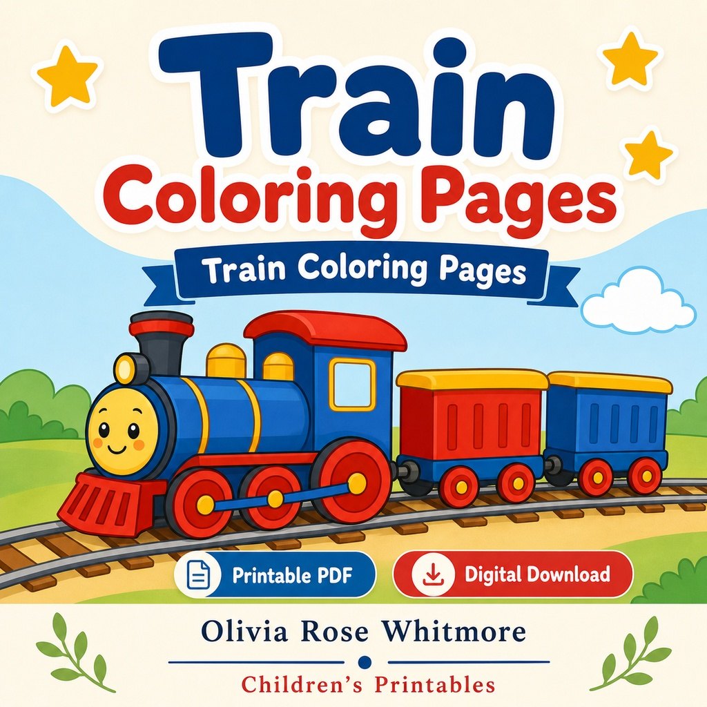 Preview: Train Coloring Pages