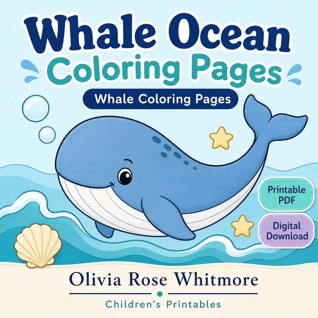 Preview: Whale Ocean Coloring Pages