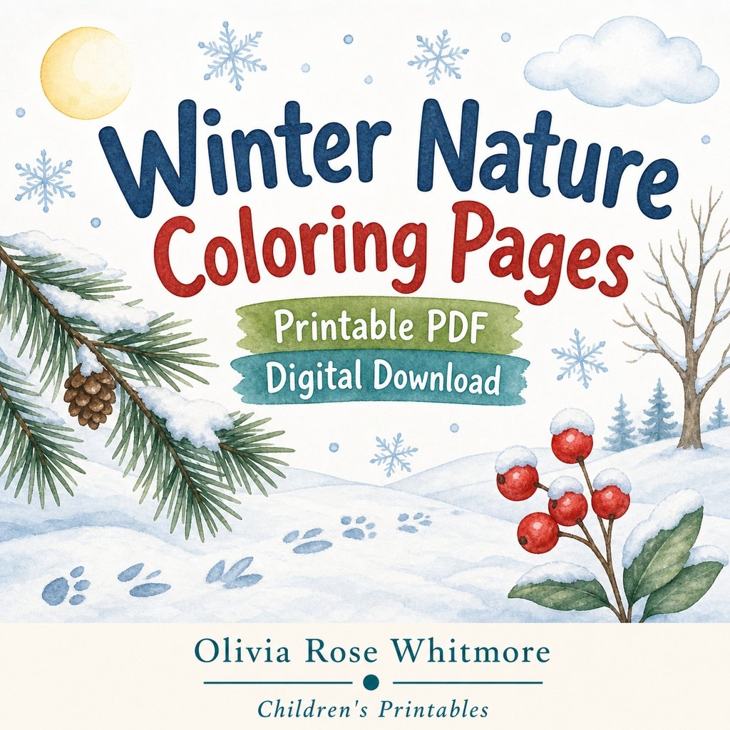 Preview: Winter Nature Coloring Pages